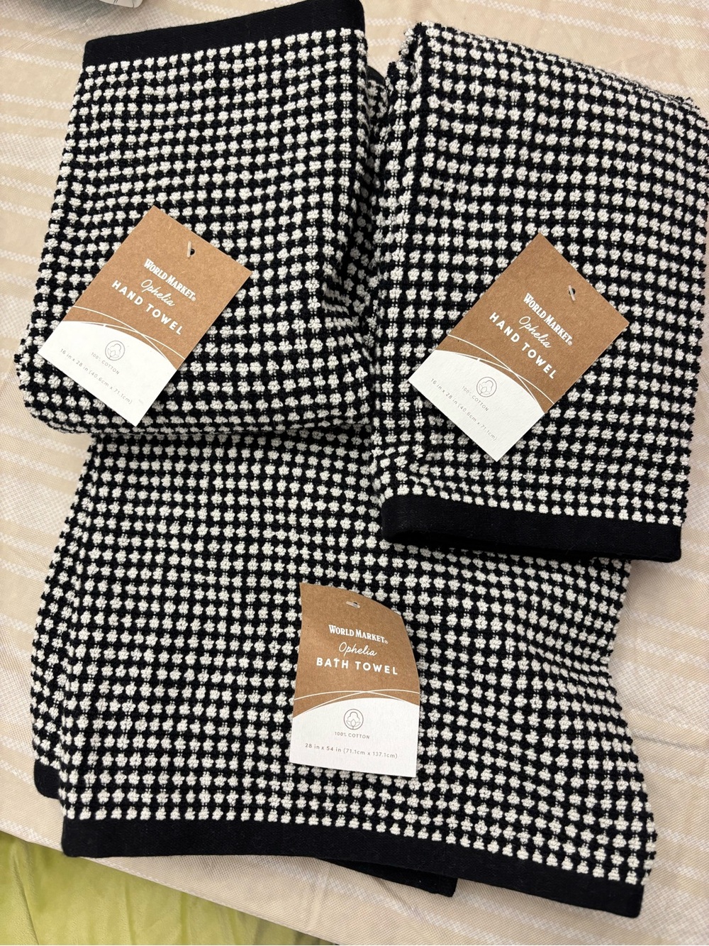 Bath towel and two hand towels NWT